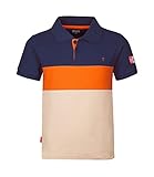 Trollkids schnelltrocknendes Kinder Polo Shirt EIKEFJORD, Sandbeige/Orange, Größe 110