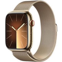 APPLE Watch Series 9 GPS + Cellular 45mm Gold Stainless Steel Case with Gold Milanese Loop (MRMU3QF/A)