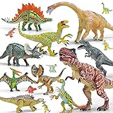 GizmoVine Dinosaurier Spielzeug 20 Stücke 13-23cm Beweglich Dinosaurier Einschließlich Tyrannosaurus Rex, Triceratops Pädagogisches Baby Spielzeug Tiere Spielzeug Geschenke für Kinder Junge Geburtstag
