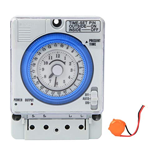 Mechanischer Zeitschaltuhr, AC220V 10A 15 Minuten 24 Stunden Manuelles/automatisches Zeitschaltrelais für Licht und Ausrüstung
