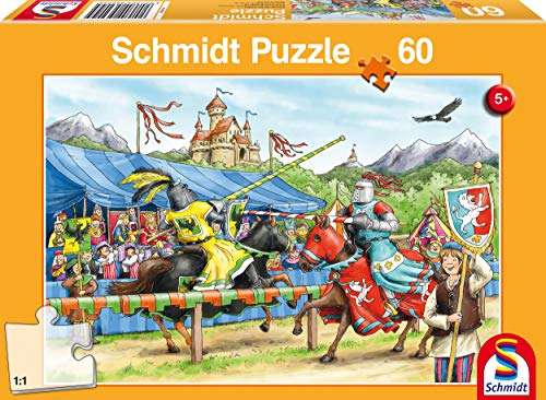Schmidt Spiele Puzzle 56204 - Standard 60 Teile Bei den Rittern
