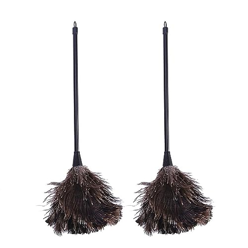 2Pcs Feather Duster Handle Duster Dust Removal Duster Ostrich Duster Feather Brush for Home Cleaning Accessories Feather Cleaning Brush