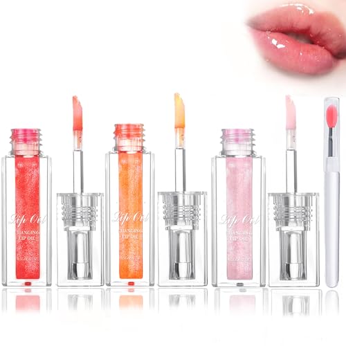 Color Changing Lip Oil, Magic Color Changing Lip Oil, Bossup Color Changing Lip Oil, Color Changing Lip Oil Stain, Magic Changing Lip Oil, Conversion Lip Stain, Long Lasting Nourishing (3pcs)
