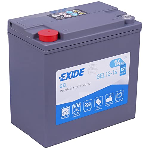 Exide Bike Gel-Autobatterie 12-14 - 12 V - 14 Ah - 150 A EN - 150 mm x 87 mm x 145 mm - M06 Pol Buchse