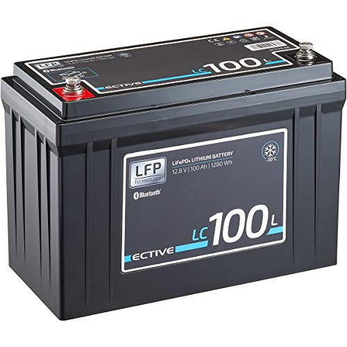 ECTIVE LC100L LT 12V 100Ah 1280Wh -30 Grad Low Temperature LiFePO4 Lithium-Eisenphosphat Versorgungs-Batterie mit Bluetooth-Funktion und App