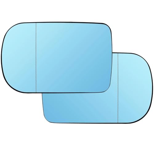 Spiegelgläser Für 7er E38 5 E39 1995–2003, Links, Rechts, Türseite, Seitenspiegel, Glas, Beheizt, Blau, Rückansicht, Konvex, Außen Rückspiegelglas (Farbe : Left Right)