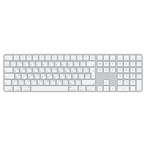Apple Magic Keyboard mit Touch ID und Ziffern"Block für Mac Modelle mit Apple Chip - Ukrainisch - Weiße Tasten ​​​​​​​