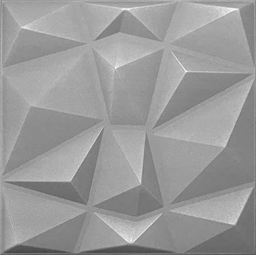 6qm / 3D Wandpaneele Wandverkleidung Deckenpaneele Platten Paneele Wanddeko Wandtattoos POLYSTYROL MATERIAL (6qm = 24Stück) (Diamant Grau)