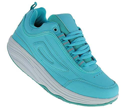 Roadstar Fitnessschuhe Gesundheitsschuhe Damen Herren Sneaker 092, Schuhgröße:38, Farbe:Hellblau