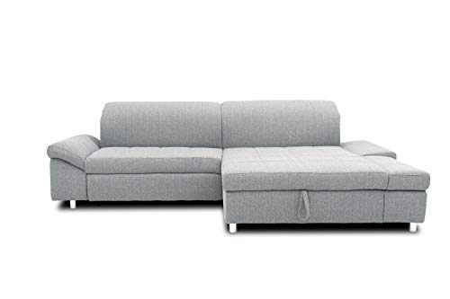 DOMO Collection Mika Ecksofa | Sofa in L-Form, Eckcouch Eckgarnitur, grau, 260x178x80 cm