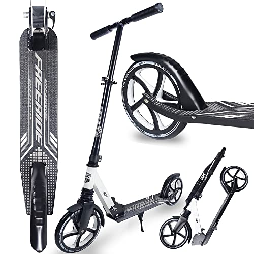 WeLLIFE Scooter Freeride RGX – Große Räder 200 mm mit Federung vorne, Schubscooter für Erwachsene und Kinder, zusammenklappbarer City Scooter