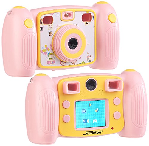Somikon Kinderkamera: Kinder-Full-HD-Digitalkamera, 2. Objektiv für Selfies & 2 Sucher, rosa (Kinderfotoapparat)