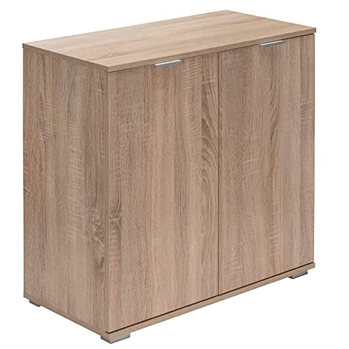Deuba Kommode Sideboard Alba mit 2 Türen 71 x 74 x 35 cm Anrichte Beistellschrank Holz, Eiche