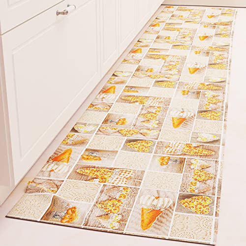 PETTI Artigiani Italiani - Teppich für Küche, rutschfest, waschbar, 52 x 180 cm, Design Lidia Orange, 100 % Made in Italy