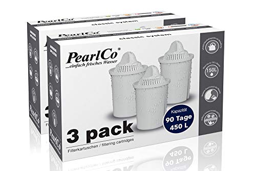 PearlCo - classic Pack 6 Filterkartuschen - passt in Brita Classic