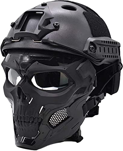 Taktische Totenkopfmaske Und Schnelles Paintball-Helm-Set, Vollgesichtsschutz Eignet Sich Für Outdoor-Aktivitäten Wie Paintball-Schießen Und CS-Spiele