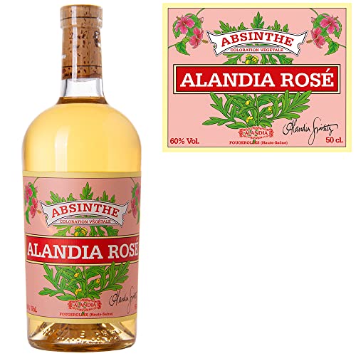 Absinth ALANDIA Rosé | Mit Hibiskusblüten natürlich gefärbt | Traditionelle Rezeptur aus dem 19. Jh. | 60% Vol. | (1x 0.5 l)