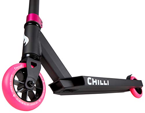 Chilli Pro Scooter Stunt-Scooter H=82cm Trick Tret Roller + Fantic26 Sticker (Base schwarz/pink)
