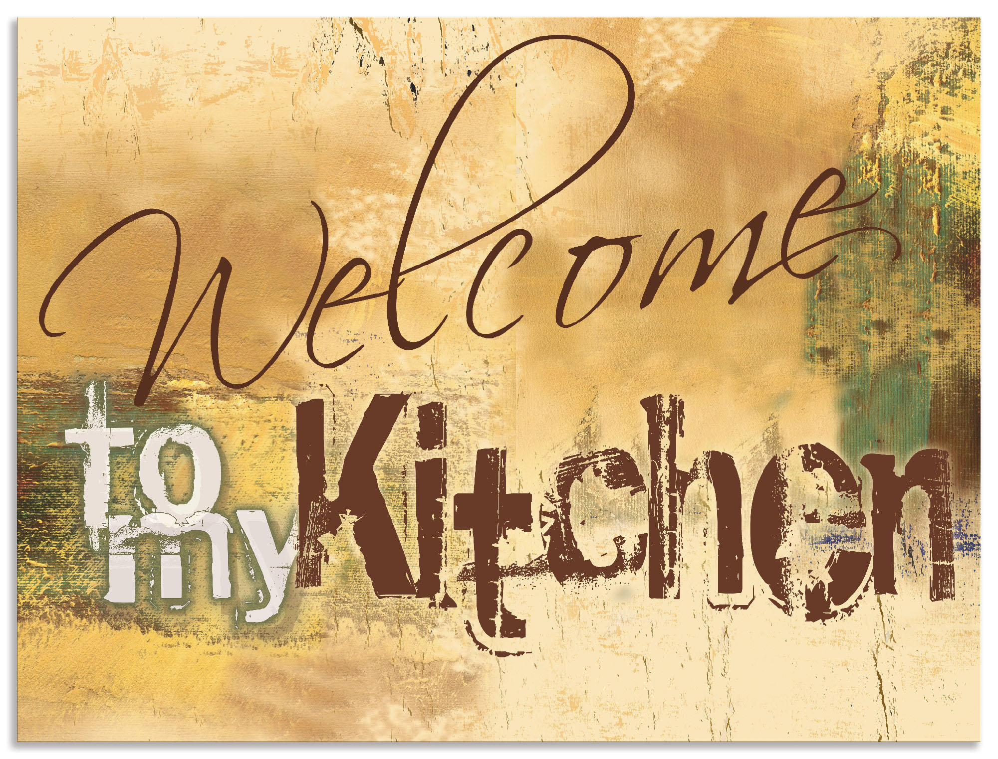 Artland Küchenrückwand "Willkommen in meiner Küche", (1 tlg.), Alu Spritzschutz mit Klebeband, einfache Montage