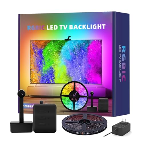 PurezmMoto Ausgefallener LED-TV mit Kamera, Smart-TV-LED-Hintergrundbeleuchtung, Farbauswahlgerät, 3,8 m LED-Lichtstreifen für Fernseher 140,7 - 165,1 cm, TV-Hintergrundbeleuchtung,