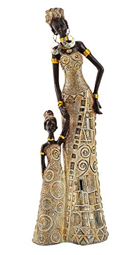 Lifestyle & More Moderne Skulptur Dekofigur Frau Afrikanerin Gold/braun Höhe 31 cm