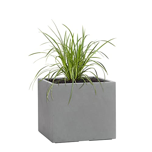 Pflanzwerk® Pflanzkübel Cube Grau 28x28x28cm *Frostbeständiger Blumenkübel* *UV-Schutz* *Qualitätsware*