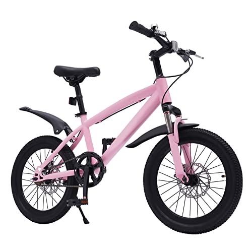 FENNNDS 18 Zoll Kinderfahrrad, 5 Farbe Premium Mountainbike Fully MTB aus Kohlenstoffstahl Fahrrad für Jungen & Mädchen & Damen & Herren Fahrräder für Outdoor Sportausflüge (Rosa)