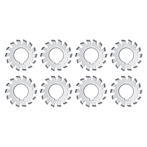 8 Stücke 1-8 Involute Zahnradfräser für Fräsmaschine Schnellarbeitsstahl Scheibenförmige 20 ° Druckwinkel M1