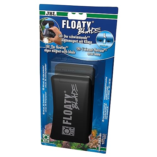 JBL Floaty Blade 6135000 Schwimmender Scheiben-Reinigungsmagnet mit Klinge für dicke Aquarienscheiben, XL