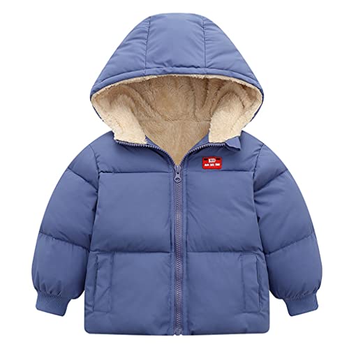 Baby Jacke mit Kapuze Kinder Winter Mantel Jungen Mädchen Oberbekleidung Outfits Blau 5-6 Jahre
