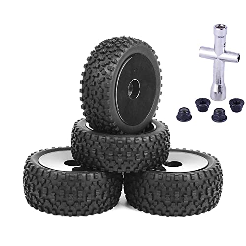 shanpu 4Pcs 85mm Tires Wheel Tyre for 144001 124019 104001 RC Car Upgrade Parts 1/10 1/12 1/14 Scale Off Road,2