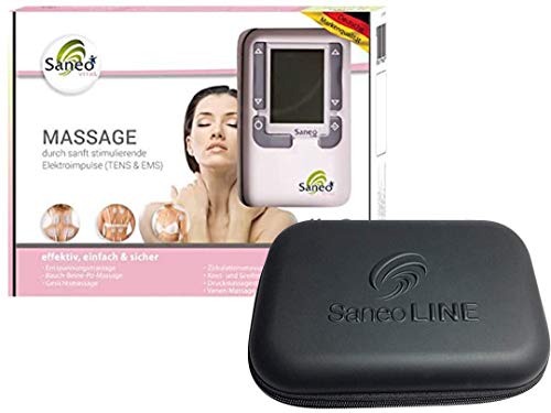 SaneoVITAL + Case, Massage, TENS EMS Reizstrom-Massagegerät, deutsche Markenqualität, Medizinprodukt
