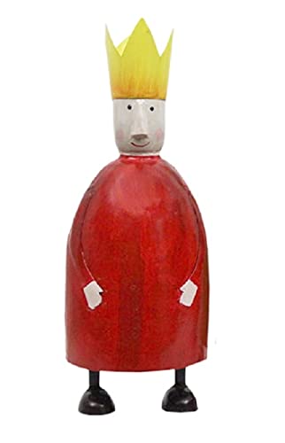 dekorative stimmungsvolle Dekofigur König zum Stellen mit großer Krone aus Metall ausgefallen in verschiedenen Größen und Farben (rot, groß)