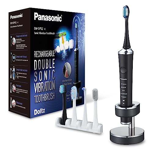 Panasonic EW-DP52-K803 Elektrische Zahnbürste, wiederaufladbar, mit doppelter Schallvibration, 1 Stunde Ladezeit