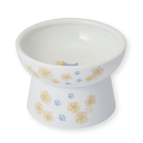 Necoichi Raised Stress Free Cat Food Bowl, Elevated, Backflow Prevention, Dishwasher and Microwave Safe (2022 Sakura Limited Edition, Regular)