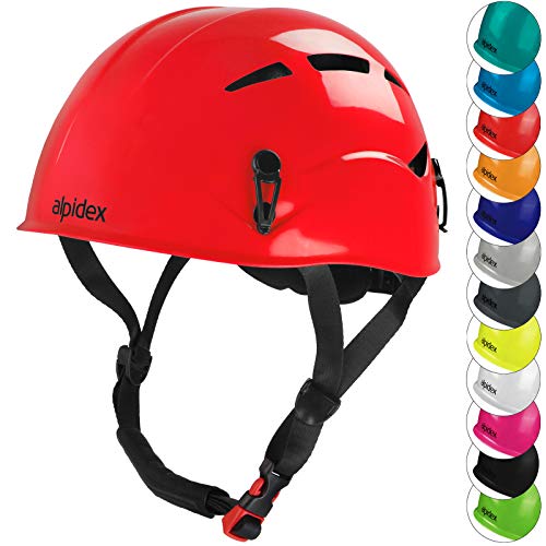 ALPIDEX Universal Kletterhelm für Herren und Damen Klettersteighelm in unterschiedlichen Farben, Farbe:Ruby red