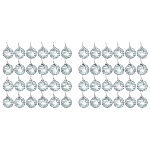 Yangyou 48 Stück 2 Disco Ornamente Silber Kugeln für Weihnachten