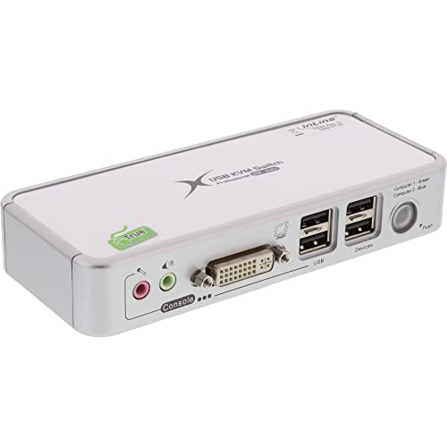 InLine 61602C KVM Switch mit Audio (DVI, 2-Fach, USB: 4-Fach)