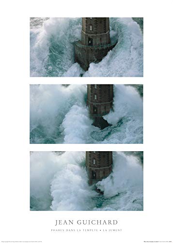 1art1 Leuchttürme - Leuchtturm Im Sturm, La Jument Frankreich Von Jean Guichard Poster Kunstdruck 70 x 50 cm