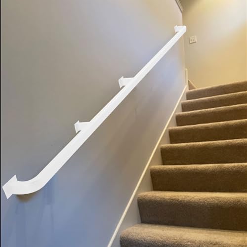 Treppengeländer für den Innenbereich, 1 Fuß bis 20 Fuß, Metall-Treppenhandläufe, industrieller Handlauf aus Schmiedeeisenrohr für Innen- und Außentreppen mit Wandhalterung (Size : 390cm)