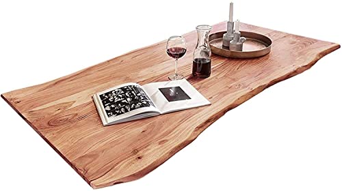 SAM Tischplatte 140x80 cm, Quintus, Akazie, naturfarben, stilvolle Baumkanten-Platte, Unikat