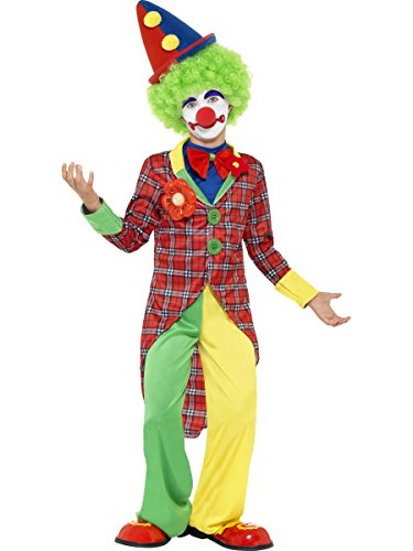 Smiffys Kinder Clown Kostüm, Jacke, Hose und Mock-Hemd mit Fliege, Größe: M, 44011