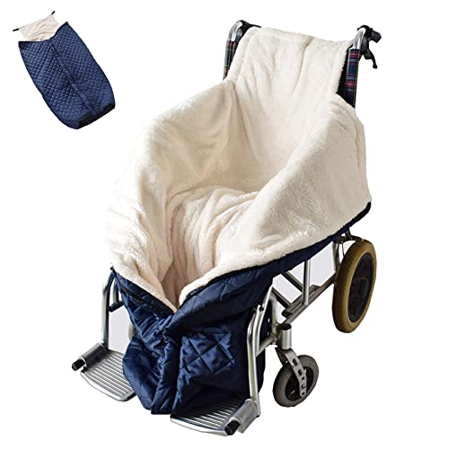 ZCYX Winter Rollstuhl schlupfsack | Winddichte fusssack für Erwachsene Rollstuhl | Rollstuhl schlupfsack Decke beindecke | Universelle Passform für Rollstühle (Blau, 51.9 * 25.6 inch)