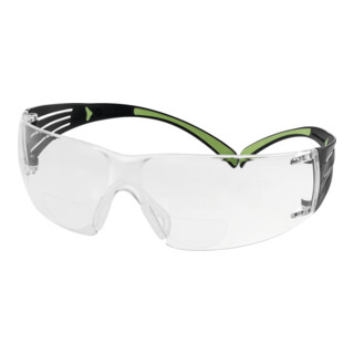 3M Schutzbrille Reader SecureFit-SF400 EN166 Bügel schw. grün,Scheiben klar +1,50