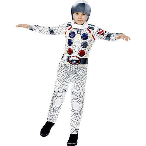 Smiffys Kinder Deluxe Astronaut Kostüm, Jumpsuit und Kapuze, Größe: M, 43180