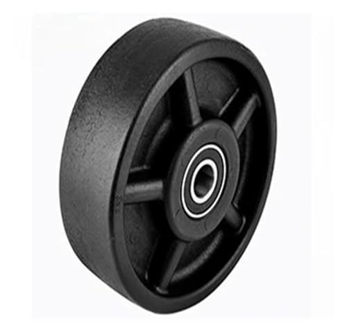 1 Stück 4 Zoll/5 Zoll/6 Zoll robuste, hochtemperaturbeständige Rollen, ofenschwenkbare Räder mit Bremsen aus schwarzem Nylon (Color : Single, Size : 4 Inch)