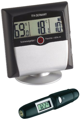 TFA Dostmann MS-10 Luftfeuchtemessgerät (Hygrometer) 1 % rF 99 % rF Set Hgrometer +Infrarot-Thermometer