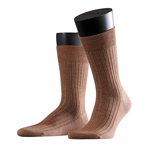 FALKE Herren Socken Bristol Pure, 91% Merinowolle, 1 Paar, Braun (Nutmeg Melange 5410), Größe: 45-46