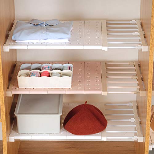 Homieco Ausziehbar Garderobensystem Regaltrenner Edelstahl-Stangen Ohne Bohren für Küche Bücherregal Kühlschrank