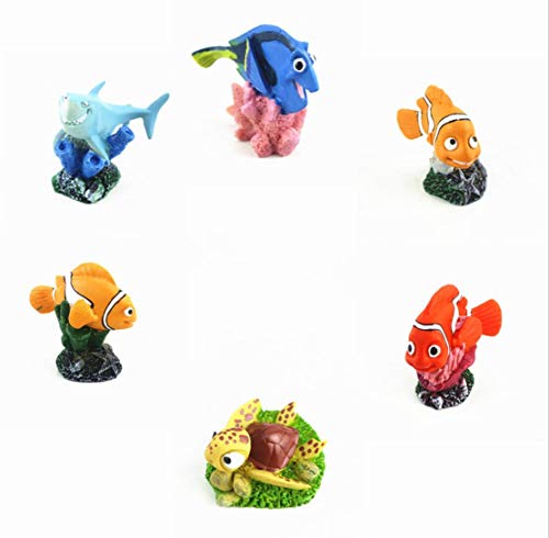 HALAWAKA Aquarium-Ornamente, Dekoration, Unterwasser-Clownfisch, Hai, Schildkröte